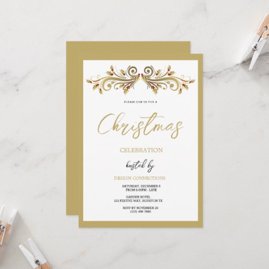 装飾フェスティバルホリースワーズクリスマス 招待状 (正面/裏面インサイチュ)