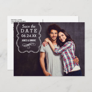 装飾フォトオーバーレイ結婚式の日付の保存 案内ポストカード