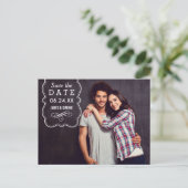 装飾フォトオーバーレイ結婚式の日付の保存 案内ポストカード (スタンド正面)