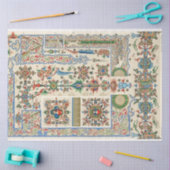 装飾フォークアート縁どとパターンの分離 薄葉紙 (クラフト)