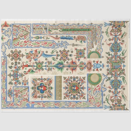 装飾フォークアート縁どとパターンの分離 薄葉紙 (正面)