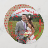 装飾フレームホリデーカード – 赤 シーズンカード (正面/裏面)