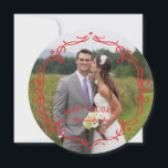 装飾フレームホリデーカード – 赤 シーズンカード<br><div class="desc">飾り枠とフルブリードフォトを備えたラウンドホリデーカード。</div>