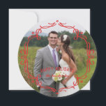 装飾フレームホリデーカード – 赤 シーズンカード<br><div class="desc">飾り枠とフルブリードフォトを備えたラウンドホリデーカード。</div>