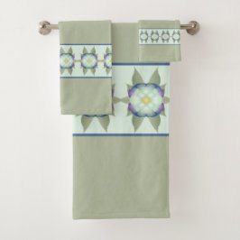 装飾フローラアクセントモダン バスタオルセット