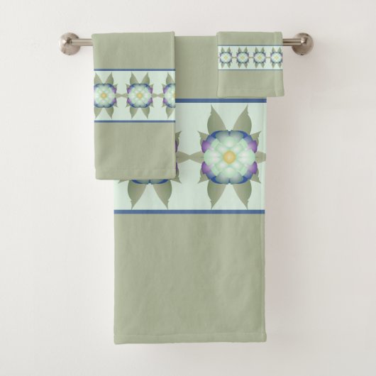 装飾フローラアクセントモダン バスタオルセット (インサイチュ)