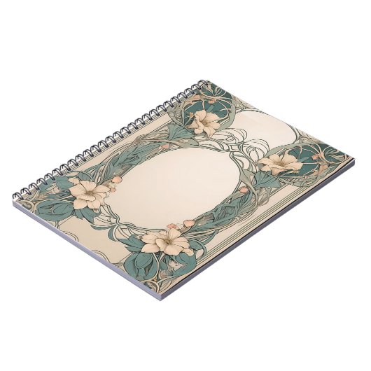 装飾フローラアールヌーボーデザイン ノートブック (左側)