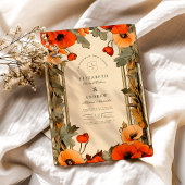 装飾フローラアールヌーボーポピー結婚ズ 招待状