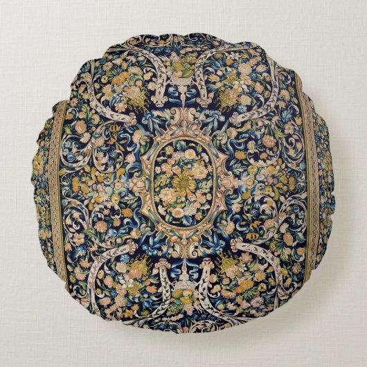 装飾フローラカーペットパターン ラウンドクッション (正面)