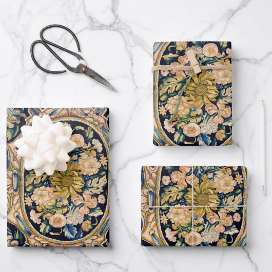 装飾フローラカーペットパターン ラッピングペーパーシート (正面)