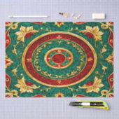 装飾フローラクリスマスホリデーティッシュペーパー 薄葉紙 (クラフト)