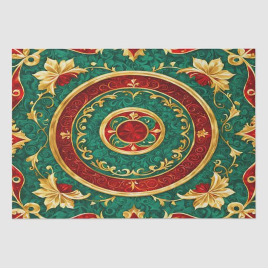 装飾フローラクリスマスホリデーティッシュペーパー 薄葉紙 (正面)