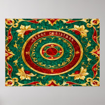 装飾フローラクリスマスホリデーポスター