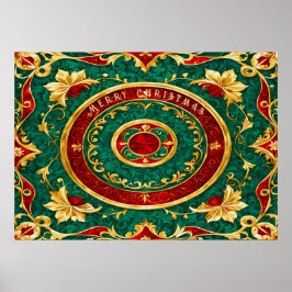 装飾フローラクリスマスホリデーポスター ポスター