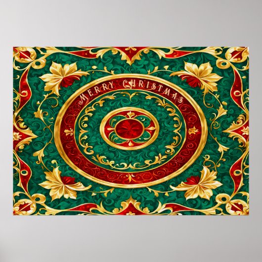 装飾フローラクリスマスホリデーポスター ポスター (正面)