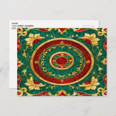 装飾フローラクリスマスホリデー ポストカード (正面/裏面)