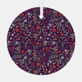 装飾フローラシームレスパターン。 ガラスオーナメント (裏面)