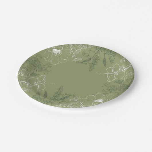 装飾フローラセージ紙プレート ペーパープレート (アングル)