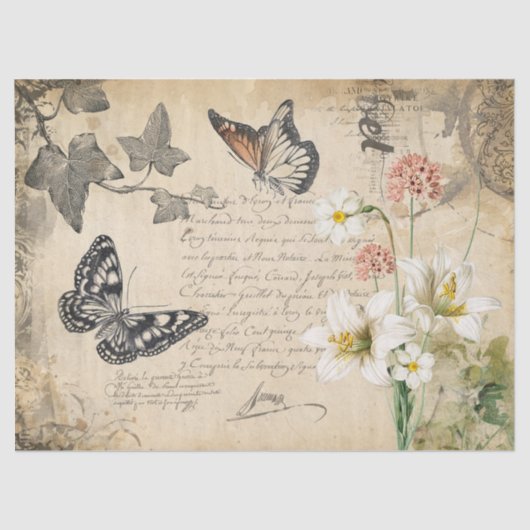 装飾フローラデクページティッシュペーパー 薄葉紙 (正面)