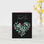 装飾フローラハートありがとう カード (黄色い花)