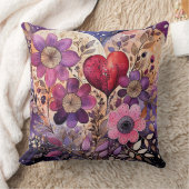 装飾フローラハート芸術 クッション (ブランケット)