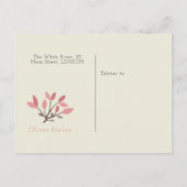 装飾フローラブライダルシャワーはがき インビテーションポストカード (裏面)