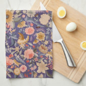 装飾フローラプリント キッチンタオル (四つ折り)