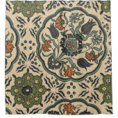 装飾フローラペルシアタイルデザイン シャワーカーテン (正面)