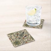 装飾フローラペルシアタイルデザイン スクエアペーパーコースター (インサイチュ)