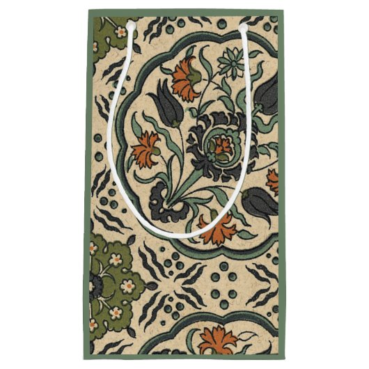 装飾フローラペルシアタイルデザイン スモールペーパーバッグ (正面)