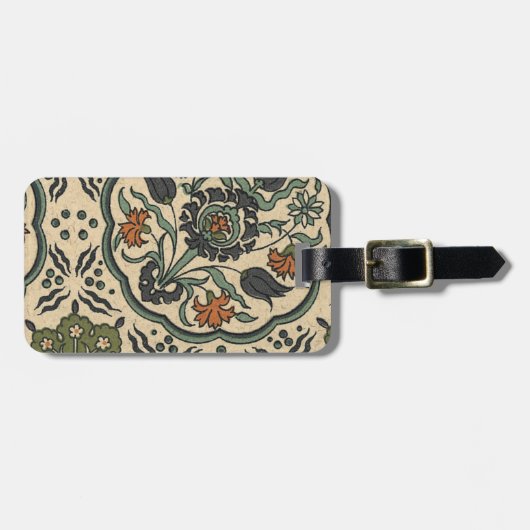装飾フローラペルシアタイルデザイン ラゲッジタグ (正面横)
