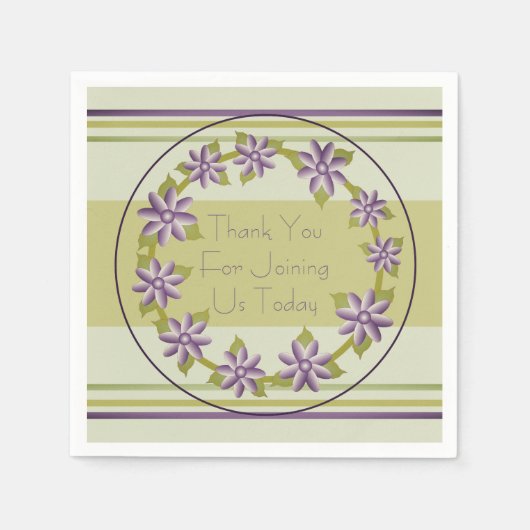 装飾フローラリングや輪デザイン スタンダードカクテルナプキン (正面)