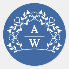 装飾フローラ名イニシャル結婚のエンベロープ ラウンドシール