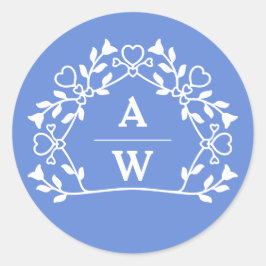 装飾フローラ名イニシャル結婚のエンベロープ ラウンドシール