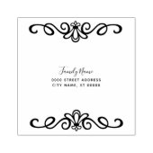 装飾フローラ差出人住所ゴム印 ラバースタンプ (インプリント)