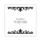 装飾フローラ差出人住所ゴム印 ラバースタンプ (インプリント)