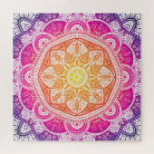 装飾フローラ曼荼羅:カラフルヴィンテージ。 ジグソーパズル (横)