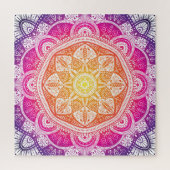 装飾フローラ曼荼羅:カラフルヴィンテージ。 ジグソーパズル (縦)