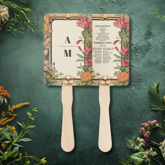 装飾フローラ結婚アールヌーボー ハンドファン