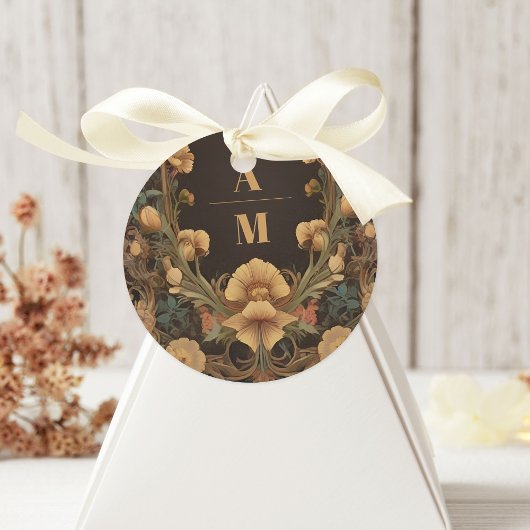 装飾フローラ結婚アールヌーボー ラウンドシール