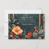 装飾フローラ結婚ズアールヌーボー サンキューカード (正面)