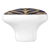 装飾フローラ金ゴールドネイビーブルーオルブ セラミックノブ (側面)