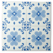 装飾フローラ青タイル タイル (正面)