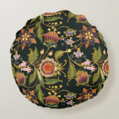 装飾フローラ：アクリルゴールデンパープル。 ラウンドクッション (裏面)