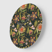 装飾フローラ：アクリルゴールデンパープル。 ラージ壁時計 (傾斜)