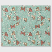 装飾フローラ/蝶 ラッピングペーパー (フラット)