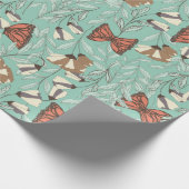 装飾フローラ/蝶 ラッピングペーパー (角)