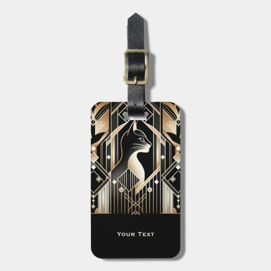 装飾ブラックキャット抽象芸術ラゲージタグ ラゲッジタグ (正面縦)