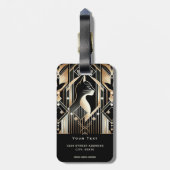装飾ブラックキャット抽象芸術ラゲージタグ ラゲッジタグ (裏面縦)