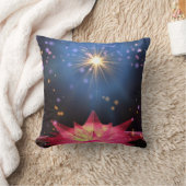 装飾ブルーのピンクのロータスグリッターフェイク箔 クッション (ブランケット)